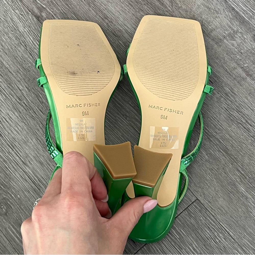 Marc Fisher Green Sandal Heels - Picture 4 of 7
